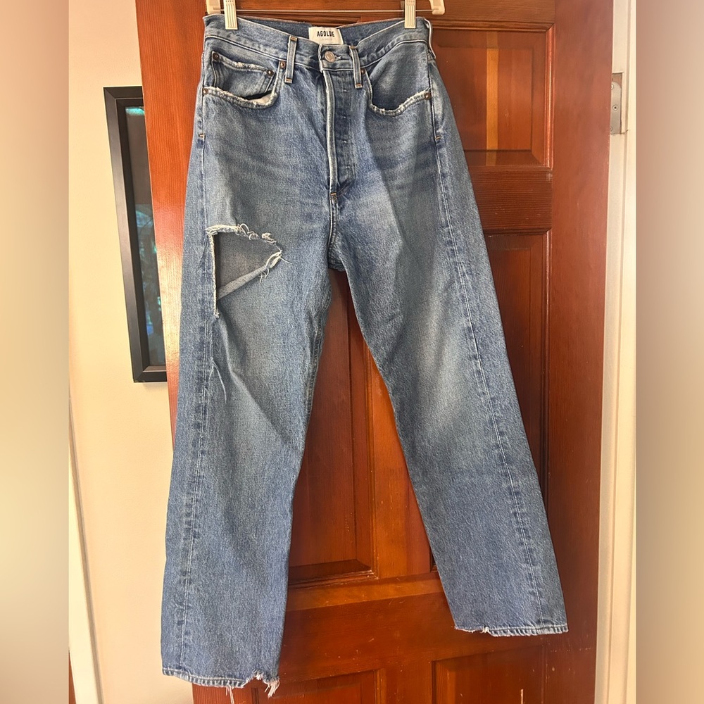Agolde Blue Straight Leg Jeans